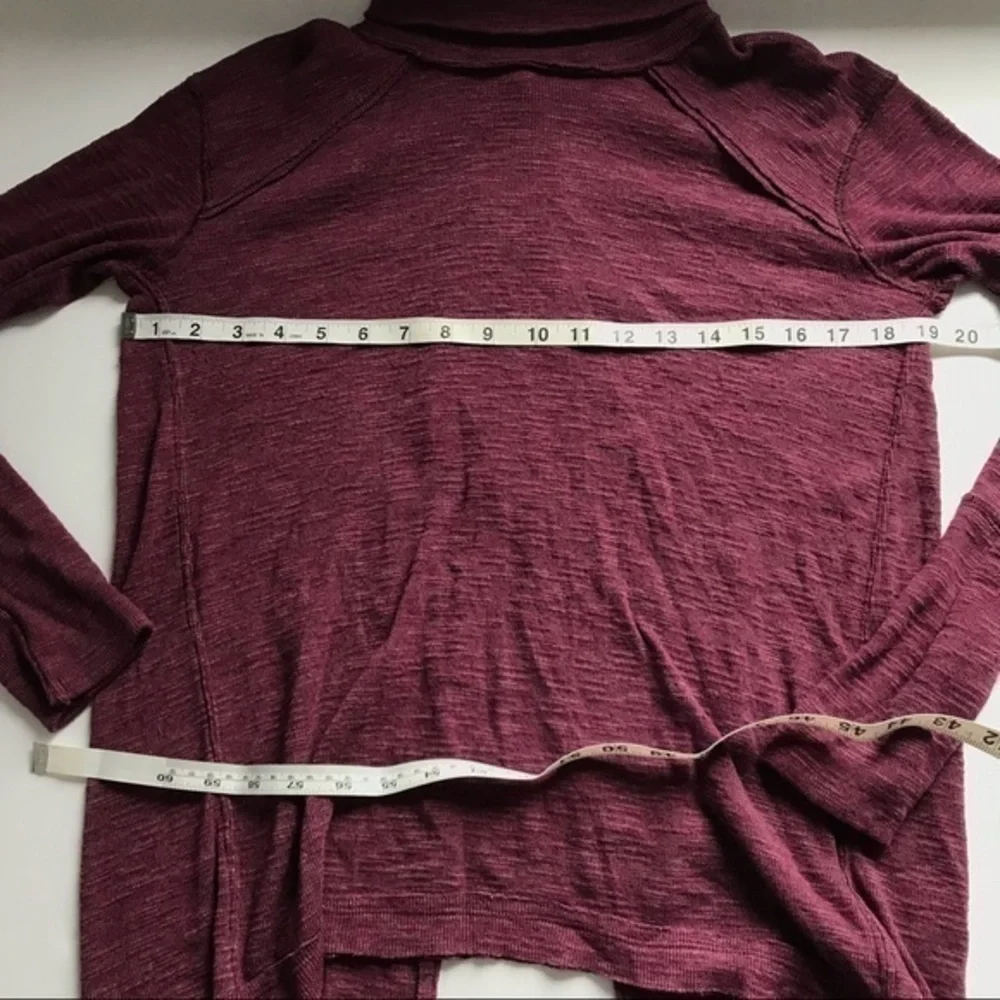 Free People Split Back Turtleneck Oversized Top‎ Berry S